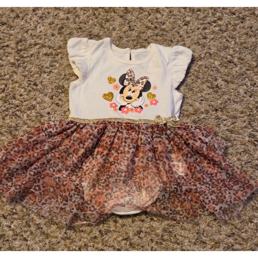 Disney Baby Mini Mouse Tulle Overlay Dress Baby Size 24M Multicolor
